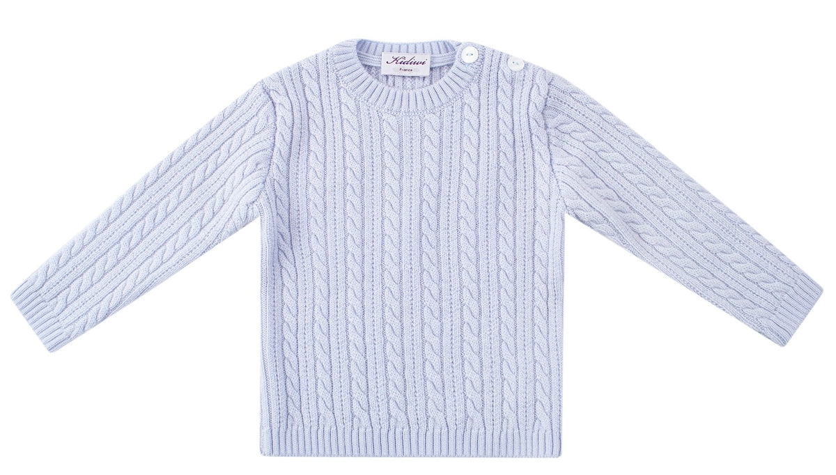 Simon, Cable sweater 100% merinos wool, Duck main image 1