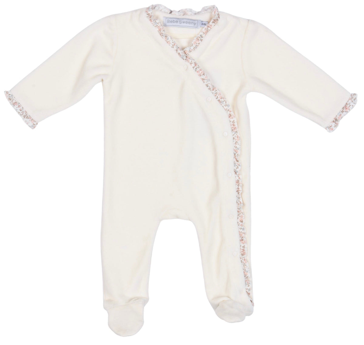 Ella Ivory Velour Babygrow