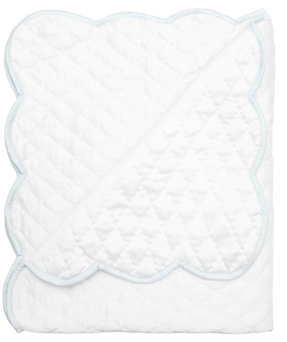 Quilted Satin Blanket Blue Trim Children's Edit