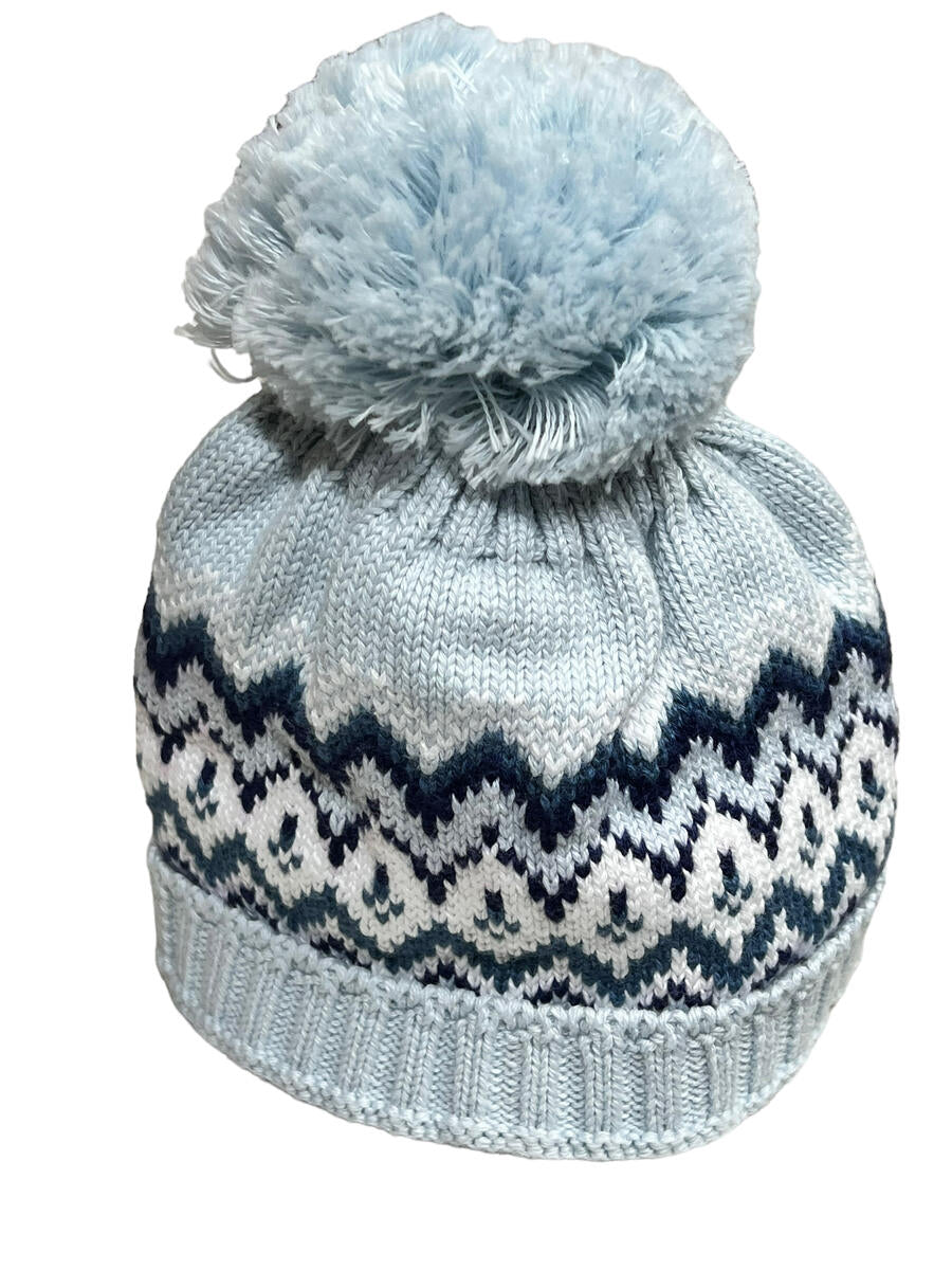Fair Isle Toboggan Hat Light Blue – Children display picture 2