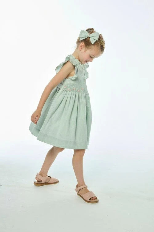 Lolyne Mint Linen Dress Children's Edit Lolyne Mint Linen Dress Children's Edit