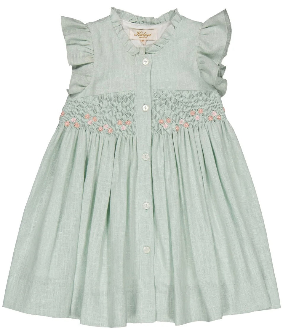 Lolyne Mint Linen Dress Children's Edit Lolyne Mint Linen Dress Children's Edit