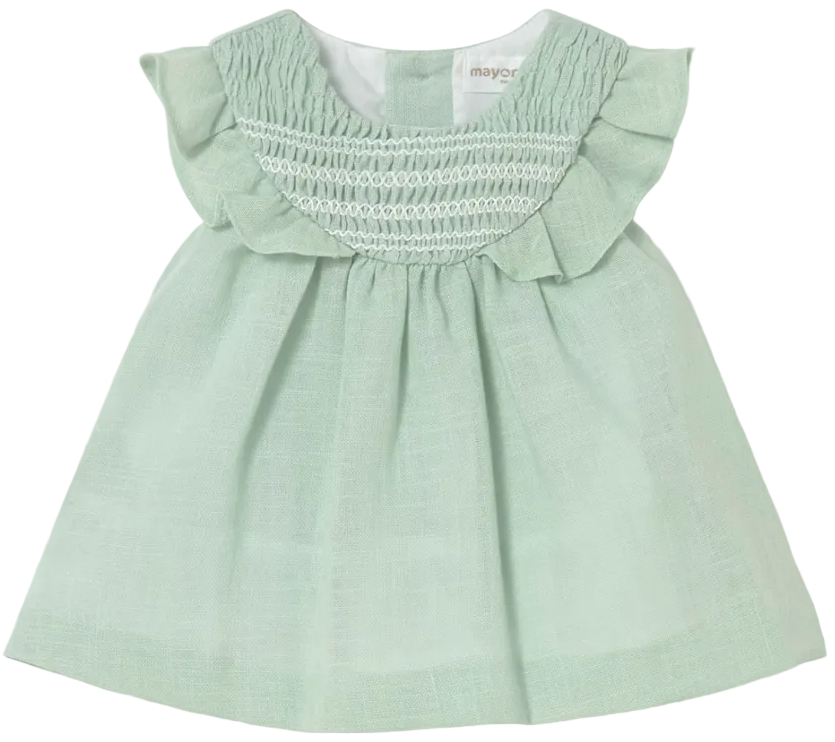 green dress banana republic Mint Green Baby Girl Dress with Lavender Lace and Bow – Elegant Wear –  Inayah Fashion main image 0